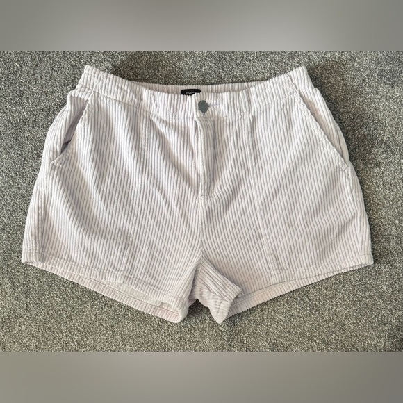 New RVCA Gray/Purple Hint High Waist corduroy Shorts Size M - Picture 1 of 4